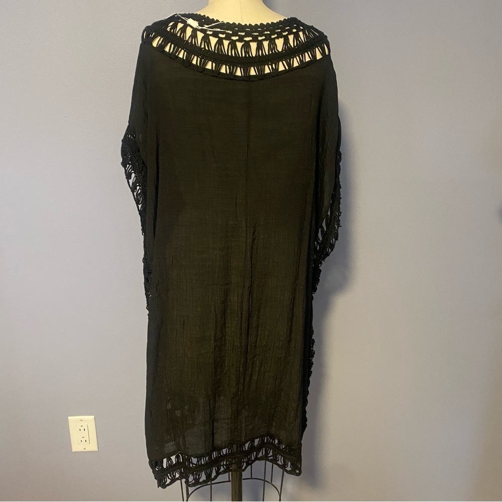 Oversized Tassel Cover Up Black One Size Plus – Imported - Picture 9 of 13